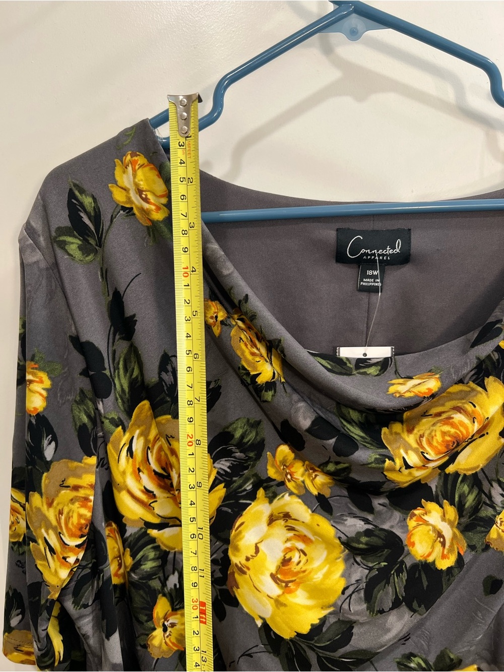Dark Grey Maxi Dress with Yellow Rose Floral Print New / Fall / Formal / Date - Picture 9 of 12